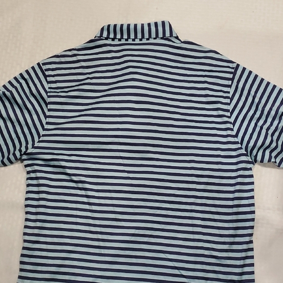 Peter Millar Blue Striped Polo Shirt Size M - Picture 11 of 11